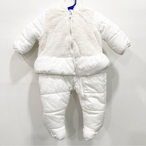 Jessica Simpson Faux Fur Peplum Puffer Hooded Snow Suit White 3/6 Months